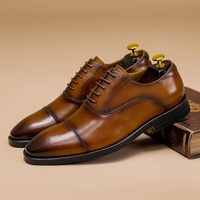 Nouvelles Chaussures Oxford Formelles d'Automne pour Hommes 2025 en Cuir Véritable, à Lacets, Imperméables, Souples et Respirantes, à Bout Pointu