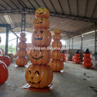 Arche de citrouille d'Halloween en fibre de verre de 12 pieds pour l'extérieur
