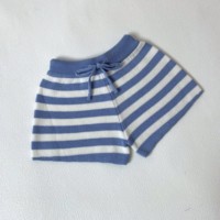 Celana Pendek Rajut Jacquard Katun Murni Berkualitas Tinggi untuk Anak dan Bayi Unisex Musim Semi Musim Panas Celana Rajut Bergaris untuk Bayi Baru Lahir
