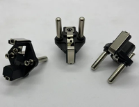 TWL TWL-N03 Prise française VDE 4,8 mm avec broche électrique en laiton (creuse et pleine) noire 250 V Norme européenne