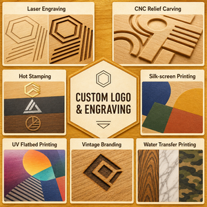 Custom Wooden Handicrafts OEM Design Material Logo Size Color Shape Surface Decoration Function Requirements Carving Christmas