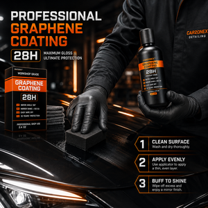 CARZONEX กราฟีนโค้ทติ้ง 28H 1000ml 130 °   วอเตอร์ แองเกิล มิเรอร์ ชายน์ 120GU อีซี่ ไวพ์ น้ำยาเคลือบกระจกแบบมืออาชีพ 10 ปี - Product Image 3