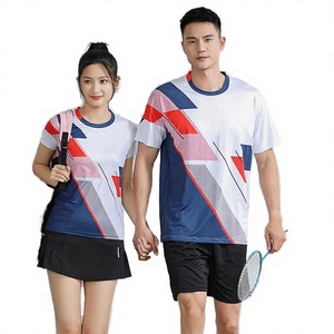 Camisetas de Pickleball Cortas Unisex de Poliéster al por Mayor, Estampado Digital Personalizado, Tops de Bádminton Transpirables Listos para Envío en Verano - Product Image 1
