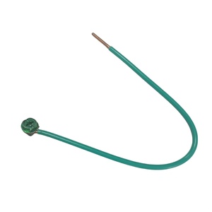 8 inch màu xanh lá cây nối đất bím tóc với mặt đất vít Tước kết thúc 12AWG rắn cách điện dây đồng - Product Image 1