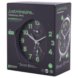 JUSTAMINUTE Mechanical Key Alarm <b>Clock</b> Black JC8001N - Product Image 2