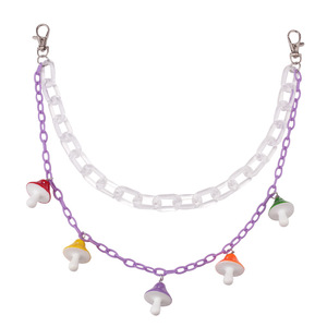 Candy Color Resin Mushroom Waist <b>Chain</b> Double Layer Acrylic Pant <b>Chain</b> For Daily Wear Street Style Fashion Accessory - Product Image 4