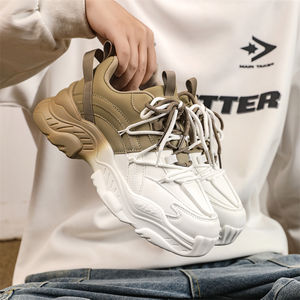 Version améliorée des baskets décontractées pour hommes |   Chaussures de mode pour femmes en cuir véritable, épaisses et rehaussantes, style Dad Shoes - Product Image 6