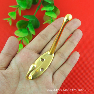 BD68 Gold Alloy <b>Wall</b> <b>Hook</b> 90mm Single <b>Hook</b> For Clothes Wardrobe Door Mounting - Product Image 3