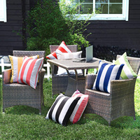 Coussins et coussins d'extérieur AMZ Coussins de patio à imprimé rayé rafraîchissants d'été Housse de coussin imperméable pour canapé et chaise