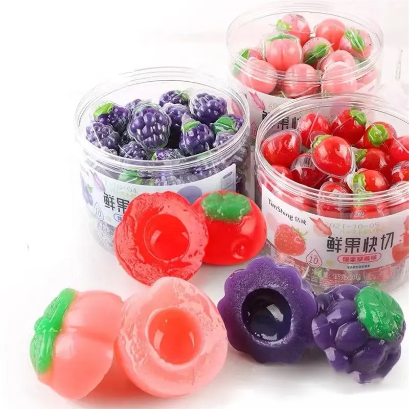 18g Gelée à coupe rapide de fruits frais Bonbons mous Bonbons à saveur de fruits Bonbons aux fruits en gros