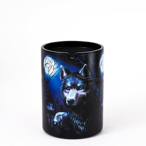 Cendrier de voiture rond en plastique de style américain Rukioo DJG0098, design personnalisé, 10 cm de haut, portable, coupe-vent - Product Image 2