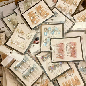 10 Piezas de <span class=keywords><strong>Uñas</strong></span> Postizas Acrílicas Hechas a Mano de Tamaño Aleatorio al Por Mayor, <span class=keywords><strong>Uñas</strong></span> Cortas a Presión con Efecto Ojo de Gato - Product Image 5