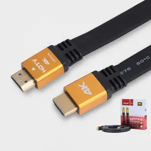 Toplu yüksek kaliteli yüksek hızlı düz 4K HDMI 2.0 kablosu AWM stİl 20276 HDMI kablosu 3D 1080P ethernet