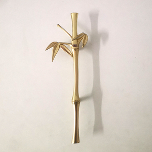 别墅公寓酒店家具五金装饰创意黄铜竹枝橱柜门拉手抽屉拉手 - Product Image 6