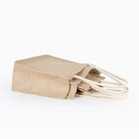 Sac fourre-tout en jute naturel moyen, personnalisable OEM, écologique, durable, tendance, uni, avec bandoulière, idéal pour la peinture DIY