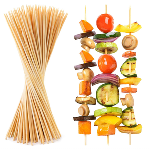 Brochetas de Carbón de Bambú Redondas de 20 cm, Ultra Gruesas de 4 mm, con Mango Largo, Ecológicas y Resistentes, para <span class=keywords><strong>Kebab</strong></span> de Cordero Marinado - Product Image 4