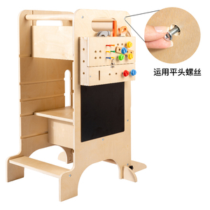 Torre di apprendimento dello sgabello per l'apprendimento della torre Montessori per l'apprendimento della prima educazione dei <span class=keywords><strong>bambini</strong></span> in legno - Product Image 2