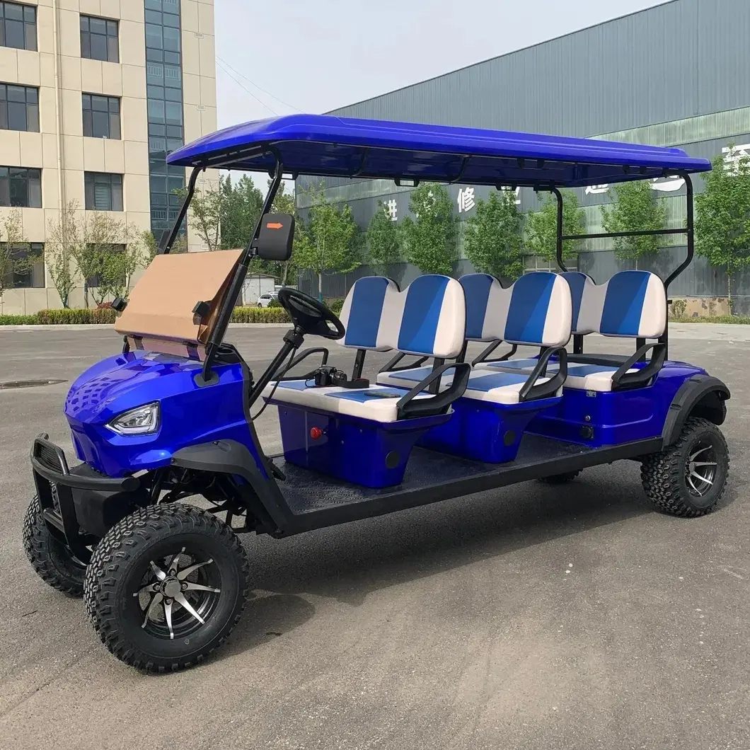 6 sitzer klappbarer windschutzscheibe 72 v lithium batterie elektrischer golfwagen raues gelände 6 sitze gelände golfwagen