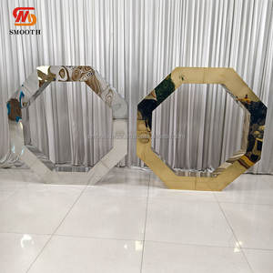 SMOOTH High Quality Rectangle Stainless Steel <b>Backdrop</b> <b>Stand</b> with Gold/Silver Mirror Design for Wedding Decor - Product Image 3