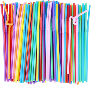 Pajitas de Plástico Desechables al por Mayor, Envueltas Individualmente, para Té de Burbujas y Smoothies - Product Image 1