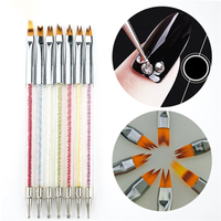Outils de nail art : Stylo à points double usage, aiguille florale pour motifs de pétales, design cranté spécial, manche en nylon et acrylique
