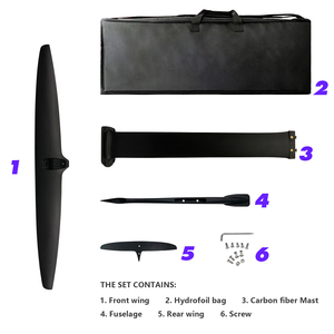 ART 1201 Power Full Carbon Foil Board 1291sqcm Extra-long Wingspan Front Wing/Rear Wing/fuselage/mast/bast/Screws/hydrofoil Bag - Product Image 5