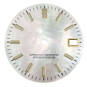 Fabricants de pièces de montre personnalisées OEM MOP, cadran en nacre coloré, cadran vert lumineux de qualité supérieure Nh35 28,5 mm - Product Image 1