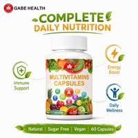 Complément Alimentaire Multivitaminé Tout-en-un en Capsules Marque Blanche : Vitamines A, C, D, E, K, Complexe B, Zinc, Fer pour le Soutien Immunitaire, Énergétique et le Bien-être