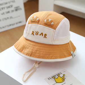 Chapeau de protection solaire pour enfants, chapeau pour fille, chapeau pare-soleil pour bébé, chapeau de pêcheur fin d'été pour garçon, chapeau en maille 100% coton, dessin animé animal - Product Image 4
