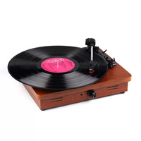 Gramófono Retro de Estilo Americano Directo de Fábrica, Reproductor de Discos Inalámbrico, Altavoz Clásico para Discos de Vinilo, Audio y Video