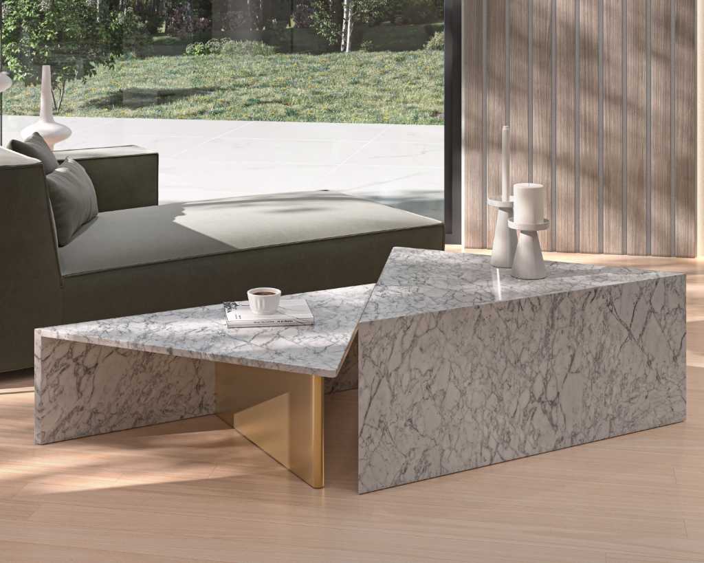 Modern design garden furniture coffee table patio furniture end table with marble