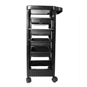 Chariot noir multiniveau de haute qualité pour salon de beauté avec 5 tiroirs - Product Image 5