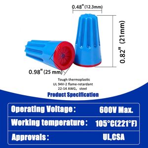 Connecteurs de câblage étanches 22AWG-14AWG, bornes de câble scellées pour extérieur avec capuchons à écrou pour éclairage paysager, vanne d'irrigation et applications humides - Product Image 2