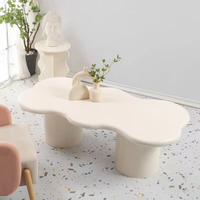 Table basse minimaliste et luxueuse pour la maison, petite unité de meuble TV, table à thé style nuage crème