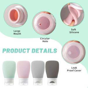 Squeeze Salad Dressing <b>Bottles</b> 2oz/60ml Silicone Screw Cap Leak Proof Reusable Cleaning <b>Brush</b> for Cooking Travel Home - Product Image 3