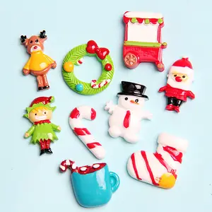 树脂迷你圣诞系列平背树脂饰品，用于粘泥填充物的儿童DIY手机修指甲装饰工艺