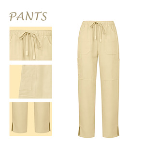 HZMNOI V-Neck Work Shirt 3/4 Sleeve With Pockets Moisture Wicking Adult Uniform Clothes - Product Image 2