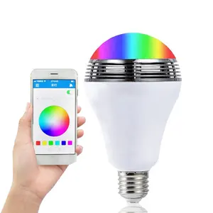 LED Wireless Light Bulb Speaker、E27 Remote Control 12W LED Bulb Speaker RGB Smart Music Bulb