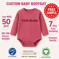 CPC CE Maßgefertigte Umweltfreundliche Gestrickte Weiche Reine Baumwolle Wortmuster Baby Bodys Langarm Einteiler Babykleidung Unisex