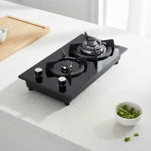 Meilleures ventes : Plaques de cuisson à gaz encastrables 2 feux, durables, avec gril en fonte, compatible gaz naturel et GPL, allumage par pile 1,5V - Product Image 2