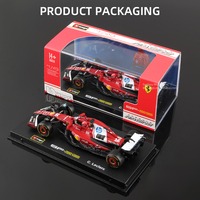 Bburago 1:43 F1 2025 Modèle de voiture de course en alliage moulé sous pression avec vitrine en acrylique et figurine de pilote, jouet de collection pour les 14 ans et plus