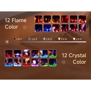 Chimenea Eléctrica Empotrada <span class=keywords><strong>de</strong></span> 68 Pulgadas con Llama <span class=keywords><strong>de</strong></span> Cristal y Leños, Calentador Inteligente <span class=keywords><strong>de</strong></span> 750W/1500W con Control Remoto por Aplicación - Product Image 5