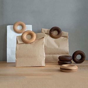 <b>Wooden</b> Food Sealing Clip Donut Shape Snack Bag <b>Sealer</b> Coffee Bags Clamp <b>for</b> Home Kitchen Seal Storage - Product Image 3