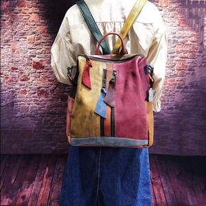 Bolso de Hombro Retro de Moda Andong para Mujer, Mochila de Cuero Vacuno Genuino con Efecto Desgastado, Bolsos y Mochilas para Mujer - Product Image 3