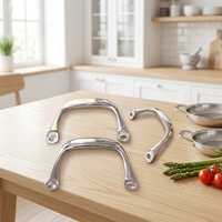 Poignée de casserole en acier inoxydable personnalisée, finition brillante, basée sur un échantillon, modèle Guanrun écologique, résistant au four, modèle L1