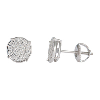 Boucle d'oreille en diamant Moissanite Iced Out Vvs en argent sterling 925 fin au prix de gros