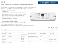 5-24VDC double capteurs PIR contrôleur de lumière d'escalier ou double bouton poussoir SPI contrôleur d'éclairage de plafond pour bandes led pixel