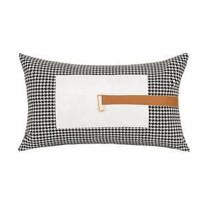 Syuntin — housse de coussin carrée en Faux cuir, Patchwork de couleur unie, décoration d'intérieur moderne nordique, 30x50cm - Product Image 3