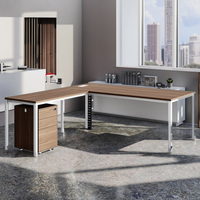 Scrivania Direzionale Standard con Mobiletto Mobile Combinazione con Vassoio Tastiera Regolabile Postazione di Lavoro per Ufficio