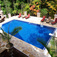 Usine personnalisée immeuble familial moderne 12m spa de nage piscine prix fibre de verre piscina piscine extérieure creusée